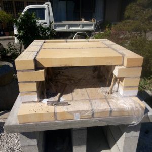 ピザ窯製作 ピザ焼く場所の完成写真