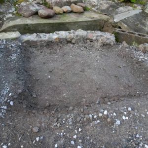 ピザ窯 設置予定地の鋤取り完了写真